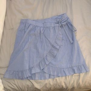 J. Crew light blue wrap skirt (size 8)